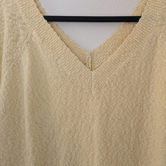 HEYSON Pale Yellow/Butter V-Neck 90s Style Boucle Sweater sz 3XL Retro 90s Mom - Picture 6 of 10